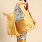 Gray Munga Silk Digital Print Animal Print Saree with Unstitched Blouse - Hiral Fashion | Swadesiicart