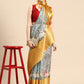 Gray Munga Silk Digital Print Animal Print Saree with Unstitched Blouse - Hiral Fashion | Swadesiicart
