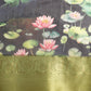 Navy Blue Munga Silk Digital Print Floral Saree with Unstitched Blouse - Hiral Fashion | Swadesiicart