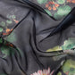 Navy Blue Munga Silk Digital Print Floral Saree with Unstitched Blouse - Hiral Fashion | Swadesiicart