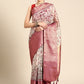 Beige Munga Silk Digital Print Floral Saree with Unstitched Blouse - Hiral Fashion | Swadesiicart