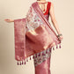 Beige Munga Silk Digital Print Floral Saree with Unstitched Blouse - Hiral Fashion | Swadesiicart