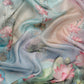 Multicolor Munga Silk Digital Print Floral Saree with Unstitched Blouse - Hiral Fashion | Swadesiicart
