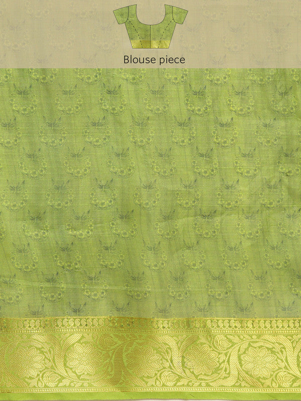 Gray Munga Silk Digital Print Floral Saree with Unstitched Blouse - Hiral Fashion | Swadesiicart