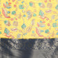 Yellow Munga Silk Digital Print Floral Saree with Unstitched Blouse - Hiral Fashion | Swadesiicart
