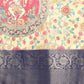 Beige Munga Silk Digital Print Floral Saree with Unstitched Blouse - Hiral Fashion | Swadesiicart