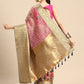 Beige Munga Silk Digital Print Floral Saree with Unstitched Blouse - Hiral Fashion | Swadesiicart