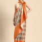 Multicolor Munga Silk Digital Print Abstract Saree with Unstitched Blouse - Hiral Fashion | Swadesiicart