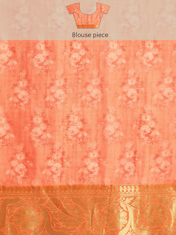 Multicolor Munga Silk Digital Print Abstract Saree with Unstitched Blouse - Hiral Fashion | Swadesiicart