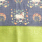 Navy Blue Munga Silk Digital Print Animal Print Saree with Unstitched Blouse - Hiral Fashion | Swadesiicart