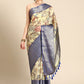 Beige Munga Silk Digital Print Kalamkari Saree with Unstitched Blouse - Hiral Fashion | Swadesiicart