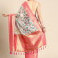 Beige Munga Silk Digital Print Kalamkari Saree with Unstitched Blouse - Hiral Fashion | Swadesiicart