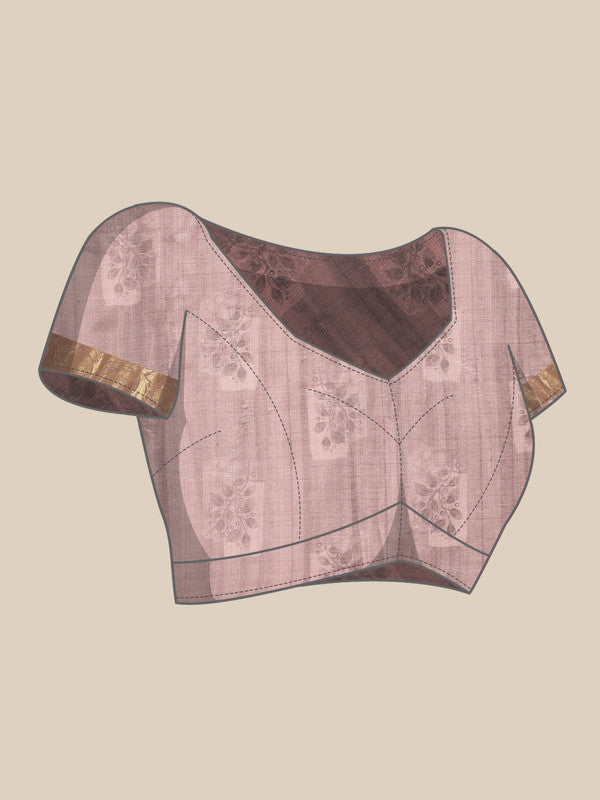 Gray Munga Silk Digital Print Kalamkari Saree with Unstitched Blouse - Hiral Fashion | Swadesiicart
