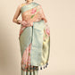 Peach Munga Silk Digital Print Animal Print Saree with Unstitched Blouse - Hiral Fashion | Swadesiicart