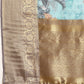 Turquoise Munga Silk Digital Print Animal Print Saree with Unstitched Blouse - Hiral Fashion | Swadesiicart