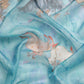 Turquoise Munga Silk Digital Print Animal Print Saree with Unstitched Blouse - Hiral Fashion | Swadesiicart