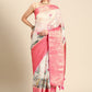Off White Munga Silk Digital Print Animal Print Saree with Unstitched Blouse - Hiral Fashion | Swadesiicart