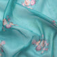 Turquoise Munga Silk Digital Print Animal Print Saree with Unstitched Blouse - Hiral Fashion | Swadesiicart