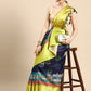 Navy Blue Munga Silk Digital Print Animal Print Saree with Unstitched Blouse - Hiral Fashion | Swadesiicart