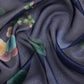 Navy Blue Munga Silk Digital Print Animal Print Saree with Unstitched Blouse - Hiral Fashion | Swadesiicart
