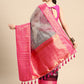 Gray Munga Silk Digital Print Bandhani Saree with Unstitched Blouse - Hiral Fashion | Swadesiicart