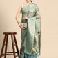 Green Munga Silk Digital Print Animal Print Saree with Unstitched Blouse - Hiral Fashion | Swadesiicart