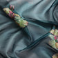 Dark Blue Munga Silk Digital Print Floral Saree with Unstitched Blouse - Hiral Fashion | Swadesiicart