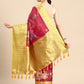 Red Munga Silk Digital Print Animal Print Saree with Unstitched Blouse - Hiral Fashion | Swadesiicart