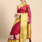 Red Munga Silk Digital Print Animal Print Saree with Unstitched Blouse - Hiral Fashion | Swadesiicart