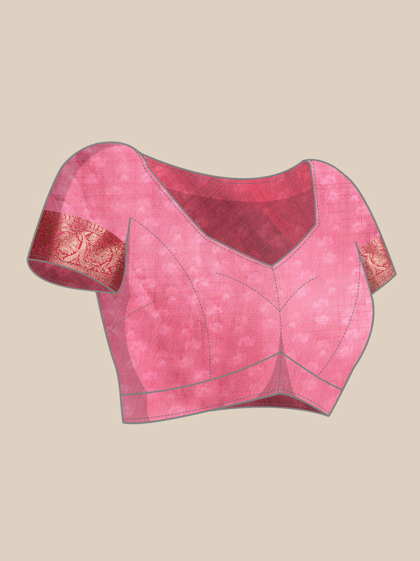 Red Munga Silk Digital Print Animal Print Saree with Unstitched Blouse - Hiral Fashion | Swadesiicart
