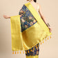 Dark Blue Munga Silk Digital Print Floral Saree with Unstitched Blouse - Hiral Fashion | Swadesiicart