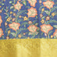 Dark Blue Munga Silk Digital Print Floral Saree with Unstitched Blouse - Hiral Fashion | Swadesiicart