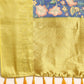 Dark Blue Munga Silk Digital Print Floral Saree with Unstitched Blouse - Hiral Fashion | Swadesiicart