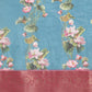 Turquoise Munga Silk Digital Print Floral Saree with Unstitched Blouse - Hiral Fashion | Swadesiicart