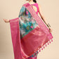Multicolor Munga Silk Digital Print Floral Saree with Unstitched Blouse - Hiral Fashion | Swadesiicart