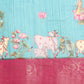 Turquoise Munga Silk Digital Print Animal Print Saree with Unstitched Blouse - Hiral Fashion | Swadesiicart