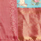 Turquoise Munga Silk Digital Print Animal Print Saree with Unstitched Blouse - Hiral Fashion | Swadesiicart