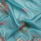 Turquoise Munga Silk Digital Print Animal Print Saree with Unstitched Blouse - Hiral Fashion | Swadesiicart