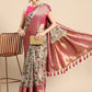 Beige Munga Silk Digital Print Animal Print Saree with Unstitched Blouse - Hiral Fashion | Swadesiicart