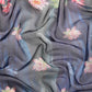 Navy Blue Munga Silk Digital Print Floral Saree with Unstitched Blouse - Hiral Fashion | Swadesiicart