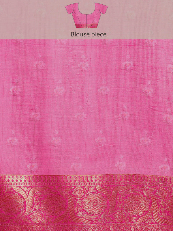 Navy Blue Munga Silk Digital Print Floral Saree with Unstitched Blouse - Hiral Fashion | Swadesiicart