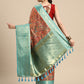 Peach Munga Silk Digital Print Floral Saree with Unstitched Blouse - Hiral Fashion | Swadesiicart