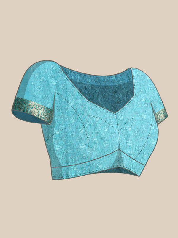 Peach Munga Silk Digital Print Floral Saree with Unstitched Blouse - Hiral Fashion | Swadesiicart