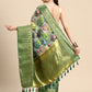 Multicolor Munga Silk Digital Print Floral Saree with Unstitched Blouse - Hiral Fashion | Swadesiicart