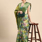 Multicolor Munga Silk Digital Print Floral Saree with Unstitched Blouse - Hiral Fashion | Swadesiicart