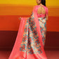 Pink Silk Blend Woven Zari Design Floral Saree with Unstitched Blouse - Hiral Fashion | Swadesiicart