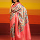 Pink Silk Blend Woven Zari Design Floral Saree with Unstitched Blouse - Hiral Fashion | Swadesiicart