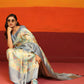 Gray Silk Blend Woven Zari Design Floral Saree with Unstitched Blouse - Hiral Fashion | Swadesiicart