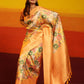 Multicolor Silk Blend Woven Zari Design Floral Saree with Unstitched Blouse - Hiral Fashion | Swadesiicart