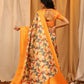 Orange Silk Blend Woven Zari Design Floral Saree with Unstitched Blouse - Hiral Fashion | Swadesiicart